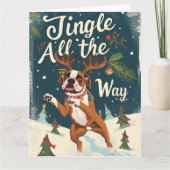 Bokser Jingle helemaal met kerst Kaart (Voorkant)