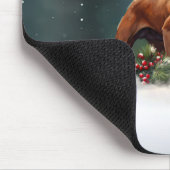 Bokser Kerst sneeuw winter Muismat (Hoek)