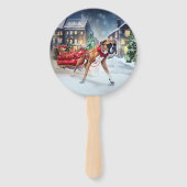 Bokser Kerstfeestperiode Handwaaier (Voorkant)