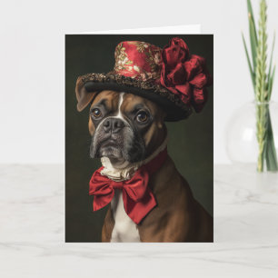 Bokser Kerstmis Victoriaanse Hond Feestdagen Kaart