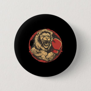 Bokser Leeuw Portret Motief Wilde Kickboksen Liefd Ronde Button 5,7 Cm