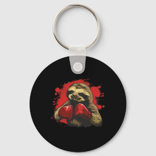 Bokser Luiaard Met Bokshandschoenen Kickboksen Fun Sleutelhanger