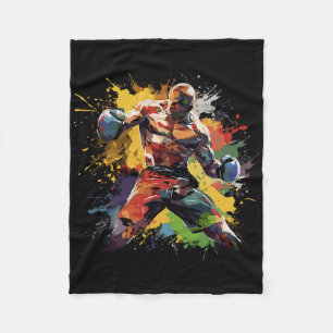 Bokser Man Boksen Verfspatten Bokshandschoenen Fleece Deken