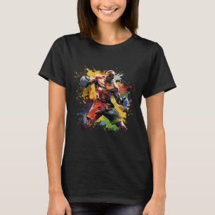 Bokser Man Bokst Paint Spetter Bokshandschoenen T-shirt