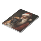 Bokser met Kerstman Feestelijke Kerstmis Notitieblok (Gedraaid)
