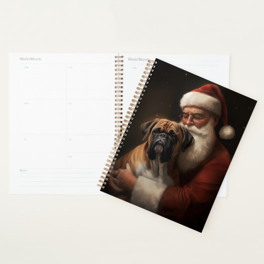 Bokser met Kerstman Feestelijke Kerstmis Planner (Display)