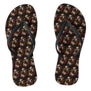Bokser met Kerstman Feestelijke Kerstmis Teenslippers