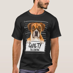 Bokser Mugshot Schuldige Hond T-shirt