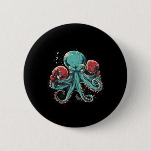 Bokser Octopus Lover Ocean Zee Creature Kickboksen Ronde Button 5,7 Cm