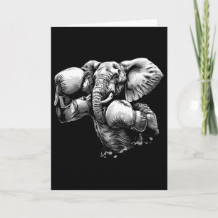 Bokser Olifant Met Bokshandschoenen Kickboksen Gra Kaart
