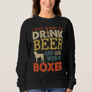 Bokser papa Drink bierhanger met hond Funny Mannen Trui