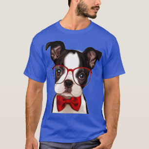 Bokser Puppy met Rode Stropdas en Bow T-shirt