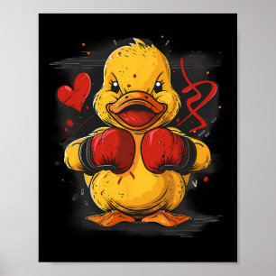 Bokser Rubberen Eend Met Bokshandschoenen Kickboks Poster