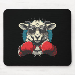 Bokser Schapen Met Bokshandschoenen Kickboksen Fun Muismat