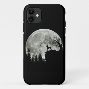 Bokser staande op Mountain Moon Light Halloween iPhone 11 Hoesje