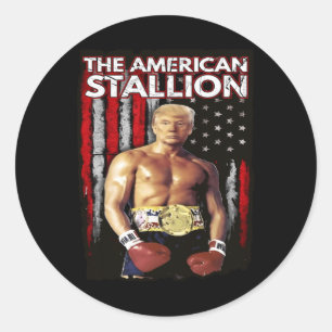 Bokser Trump Rocky Trump Meme Trump 2024 Ronde Sticker