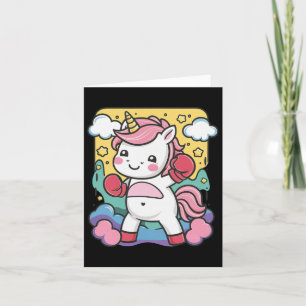 Bokser Unicorn met bokshandschoenen houdt van boks Kaart