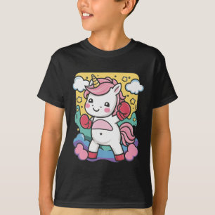 Bokser Unicorn met bokshandschoenen houdt van boks T-shirt