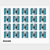 bokser vierkante sticker (Vel)