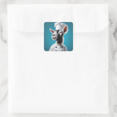 bokser vierkante sticker (Tas)