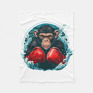 Bokseraap met bokshandschoenen Kickboksen Funny B Fleece Deken