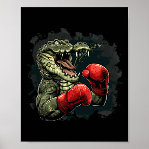 Bokserbeer met boks handschoenen kickboksen grappi poster