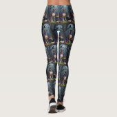 Boksershond grillig Halloween schilderij Leggings (Achterkant)