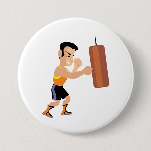 Boksertraining met bokszak ronde button 7,6 cm (Voorkant)