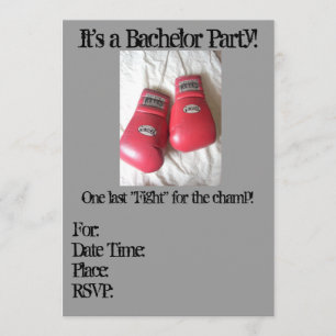 Bokshandschoen BACHELOR-feestuitnodigingen Kaart