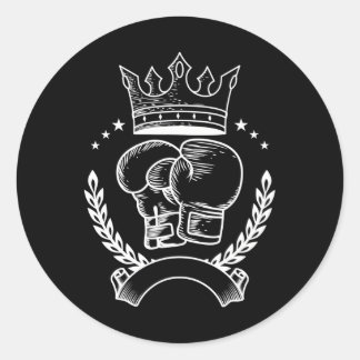 Bokshandschoen Kroon Boxer Coach Combat Sport Ronde Sticker