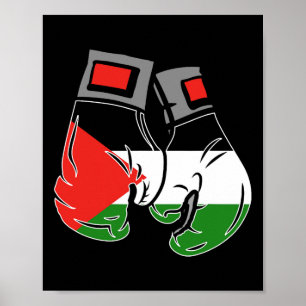 Bokshandschoen met de vlag van Palestina Poster
