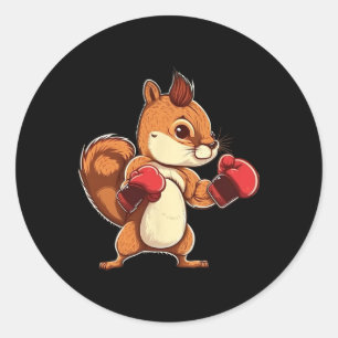 Bokshandschoenen Eekhoorn Bokser Kickbokser Kickbo Ronde Sticker