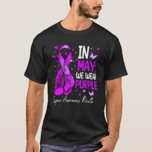 Bokshandschoenen In mei Draag we Paarse lupus bewu T-shirt