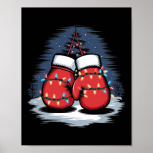 Bokshandschoenen Kerst Boksen Poster