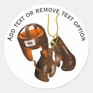 Bokshandschoenen sparringhelm ronde sticker