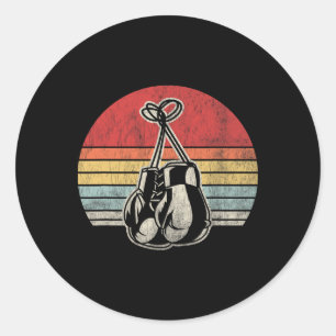 Bokshandschoenen stijl Retro Sunset Ronde Sticker