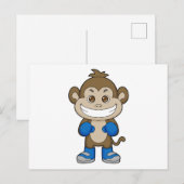 Bokshandschoenen voor aapbokser briefkaart (Voorkant / Achterkant)