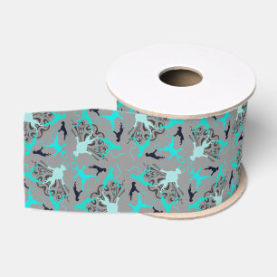 Bokshond groen zwart grosgrain lint