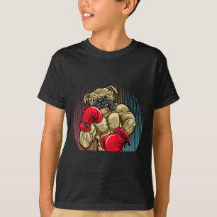 Bokshond met zwaargewicht bokshandschoenen Bulld T-shirt