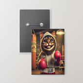 Bokskampioen? - Kat met bokshandschoenen Button (Voorkant / Achterkant)