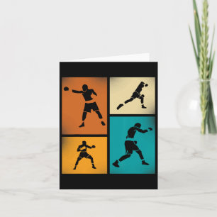 Bokskampioen Silhouette Retro Style Art Kaart