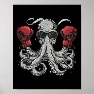 Boksliefhebber van Octopus Oceaan Zeedier Bokser T Poster