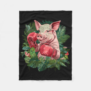 Bokspig Met Bokshandschoenen Kickboksen Funny Box Fleece Deken