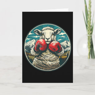 Boksschaap met boks handschoenen Kickboksen Funny Kaart