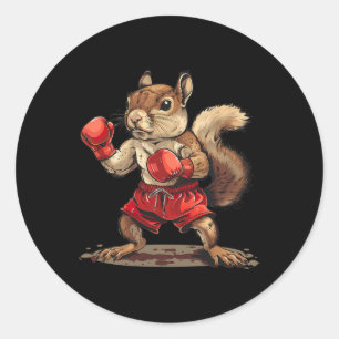 Boksspoor met bokshandschoenen Kickboksen Funn Ronde Sticker