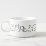 Bol À Chili Art minimum noir et blanc lapin lapin Encre croqui<br><div class="desc">Une bande de lapins lapins lapins noirs et encres est dessinée autour de cette soupe. Simple,  minimal et parfait pour toutes les occasions. Idéal pour les amateurs de lapin lapin ! OEuvre d'art fantasque et originale de Tuzi Williams.</div>