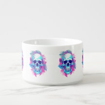 Crâne floral dans le style vaporwave Chili