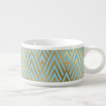 Bol À Chili Design Art Déco, Turquoise & Or<br><div class="desc">Design Art Déco turquoise et bol doré.</div>