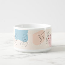 Elégant Abstrait Woman Line Art Bowl