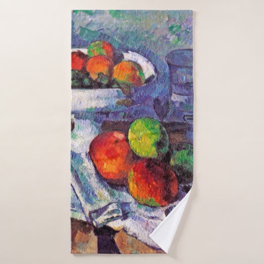 Bol à fruits, Verre et Pommes, Cézanne (Serviette de bain)